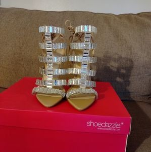 Women rhinestone high heel sandals